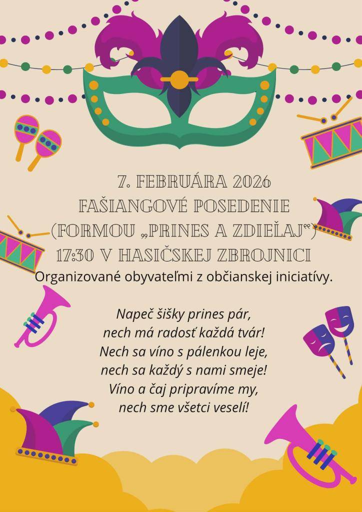 fašiangové posedenie 7.2.2026 o 17.30 hod.