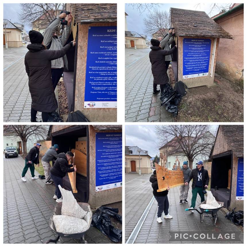 Klienti Zariadenie sociálnych služieb Domum sa aktívne zapojili do skrášľovania verejného priestranstva v meste Piešťany. V uplynulých dňoch pomáhali pri Kostole sv. Štefana, kde sa podieľali na demontáži svetelného betlehema, ktorý počas vianočného obdobia dotváral sviatočnú atmosféru.