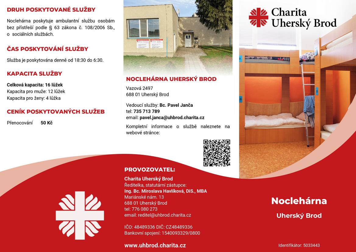 Charita informuje o možnosti pomoci obyvatelům naší obce vyřešit nepříznivou sociální situaci týkající se ztráty či absence bydlení (nejen) v době mrazů. Mají nyní volná místa. Více informací https://www.uhbrod.charita.cz/socialni-sluzby/nocleharny/.