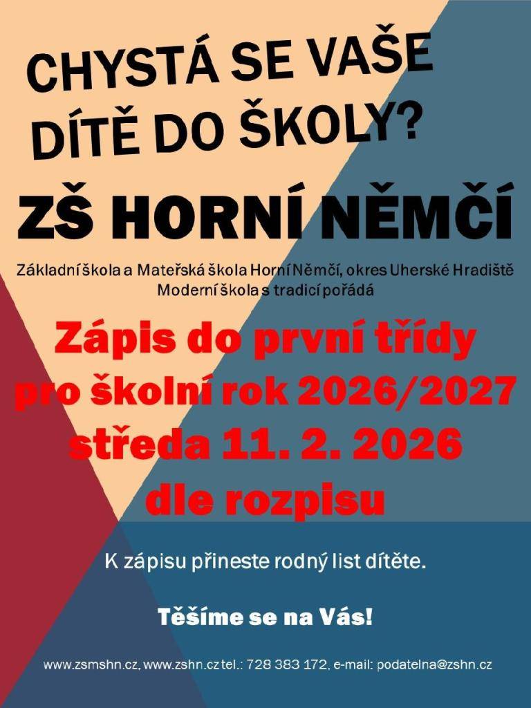 info ze ZŠ Horní Němčí