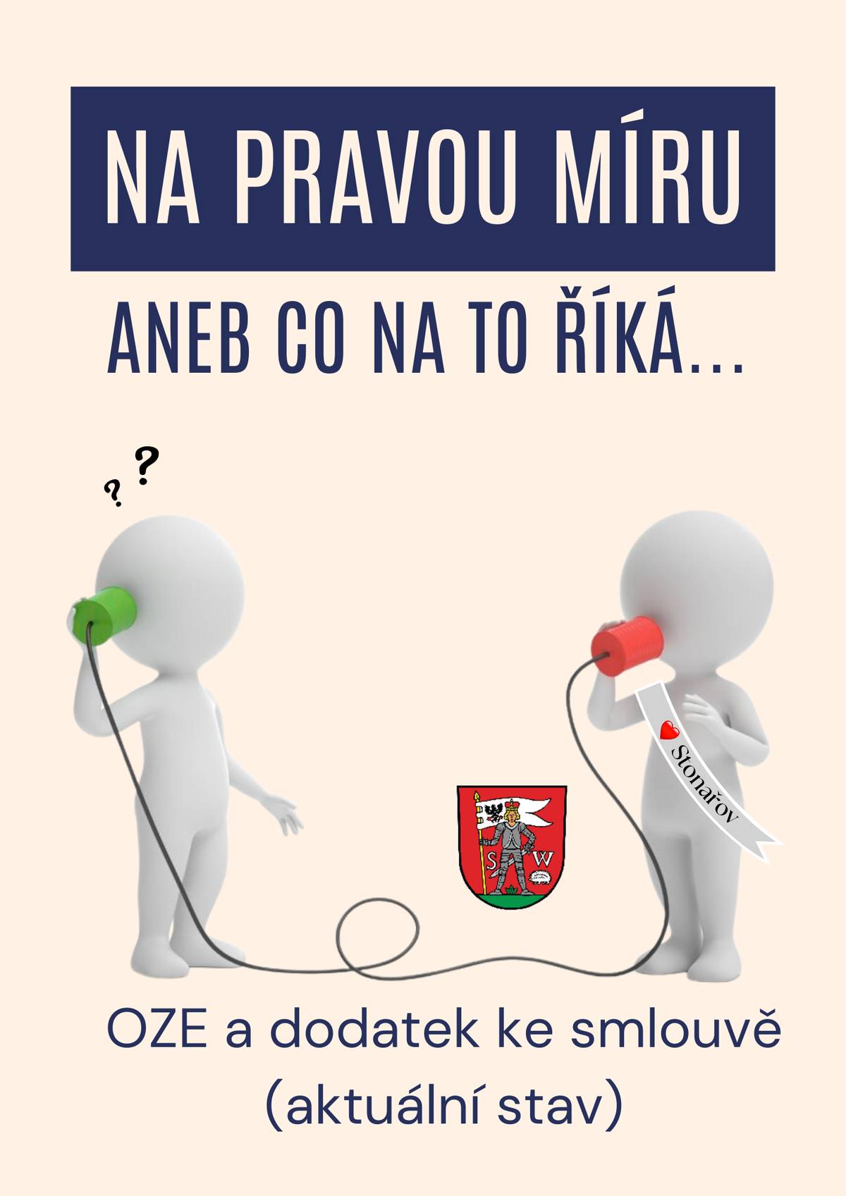 OZE a dodatek ke smlouvě (aktuální stav) Navazujeme na informace z veřejného zasedání zastupitelstva dne 17. 12. 2025. Níže je přehled, kde se aktuálně nacházíme a proč některé kroky ještě neproběhly. 1) Na čem pracuje investor (EIA) Investor pokračuje dle harmonogramu v povolovacích procesech v rámci EIA. Předpoklad dokončení: druhá polovina roku 2026. 2) Co dělá městys (OZE) – časová osa  22.9.2025: Zveřejnění dodatku ke smlouvě (rubrika Na pravou míru) 25.9.2025: Diskuse na veřejném zasedání Otevřený bod: článek VIII a nejasnost k max. 800 000kWh / rok poskytnutým občanům Stonařova → nutné prověření Předběžný plán: schválení dodatku v prosinci Začátek prosince 2025: Dorazilo vyjádření firmy ENACO Vyžádali jsme doplnění, protože poskytnuté informace nebyly dostatečné → proto se bod v prosinci neprojednal (vysvětleno i dne 17. 12. 2025) Konec prosince 2025: Sdělena nemožnost zveřejnit další informace z důvodu dodržení podmínek v dohodě o mlčenlivosti uzavřené s partnery První polovina ledna 2026: Předneseno na přípravné schůzce zastupitelstva, získán mandát najít dalšího partnera pro nezávislou analýzu Leden 2026: Osloven předseda ČSVE, rada městyse schválila postup 30.1. 2026: Odeslání podkladů, předpoklad odpovědi: konec února 2026  3) Co bude dál Pokud nevzniknou další otázky, počítá investor i městys s projednáním a schválením na nejbližším veřejném zasedání zastupitelstva, plánovaném na březen 2026. 4) Nejčastější dotaz: „Proč se to neschválilo už v prosinci?“ Protože jsme chtěli mít k dispozici doplněné a ověřené informace. Bez nich by schvalování nebylo odpovědné ani vůči občanům, ani vůči městysi.