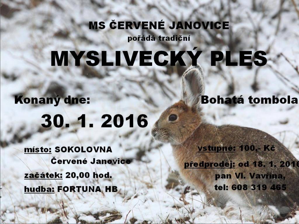 Pozvánka na myslivecký ples 2016