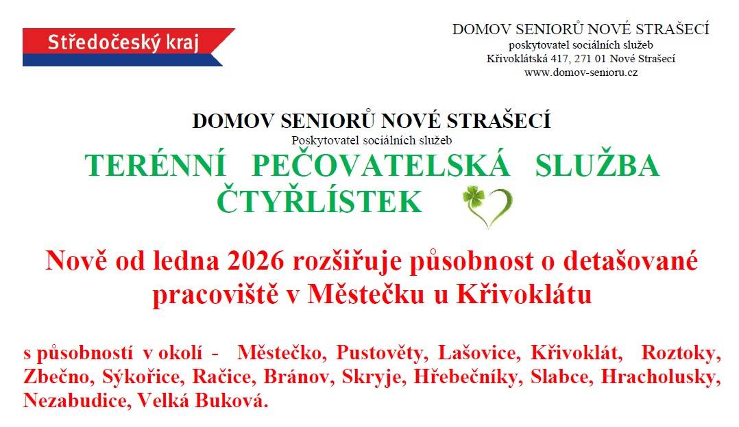 Nově od ledna 2026 rozšiřuje působnost o detašované pracoviště v Městečku u Křivoklátu s působností v okolí - Městečko, Pustověty, Lašovice, Křivoklát, Roztoky, Zbečno, Sýkořice, Račice, Branov, Skryje, Hřebečníky, Slabce, Hracholusky, Nezabudice, Velká Buková.