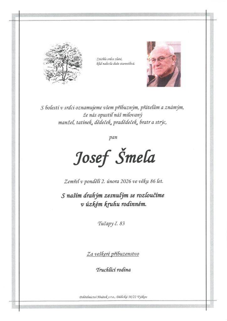 z Tučap zemřel dne 2. února 2026 ve věku 86 let