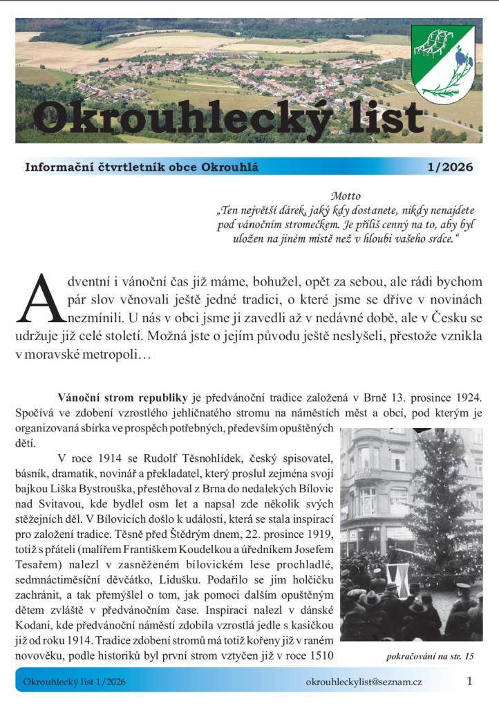 Nové číslo Okrouhleckého listu