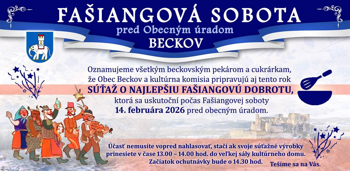 Fašiangy sú "za dverami", určite už chystáte recepty na nejaké šišky alebo fánky. Milé pekárky, cukrárky a cukrári, podeľte sa s nami o Vaše fašiangové dobroty v sobotu 14.2.2026 počas Fašiangovej soboty.
