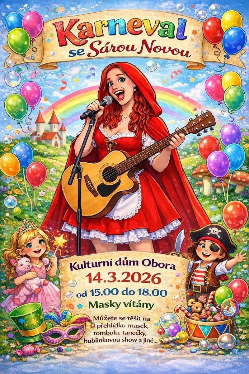 Dne 14.3.  v kulturním domě na Oboře od 15:00 do 18:00. Masky vítány.