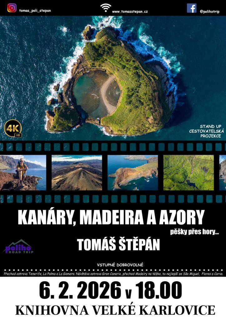 - Cestovatelská projekce Tomáše Štěpána v knihovně  - Setkání členů klubu seniorů  - Nabídka kamenických prací