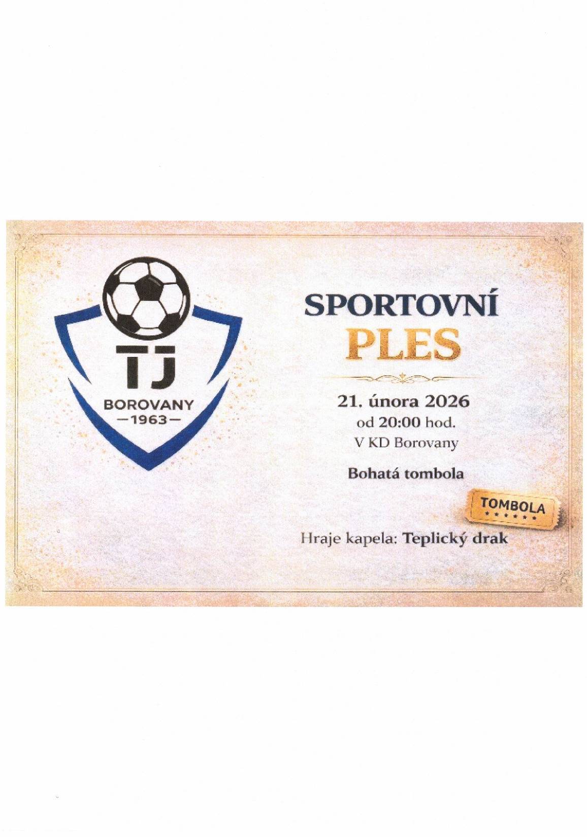 SPORTOVNÍ PLES BOROVANY