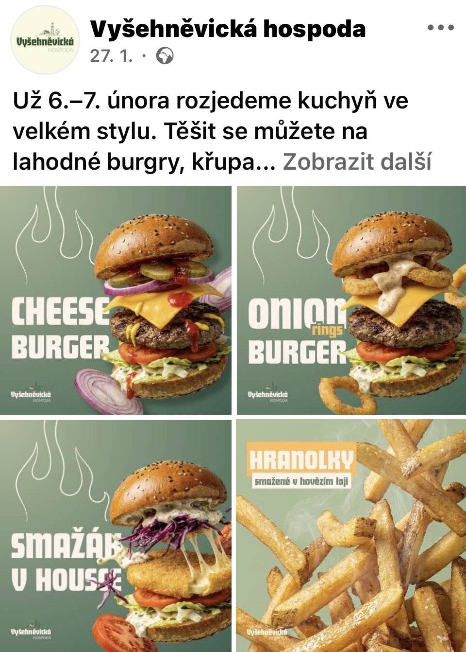 Náš pan hostinský vás zve na vynikající burgery. Hodnocení burgerů je od jeho hostů.