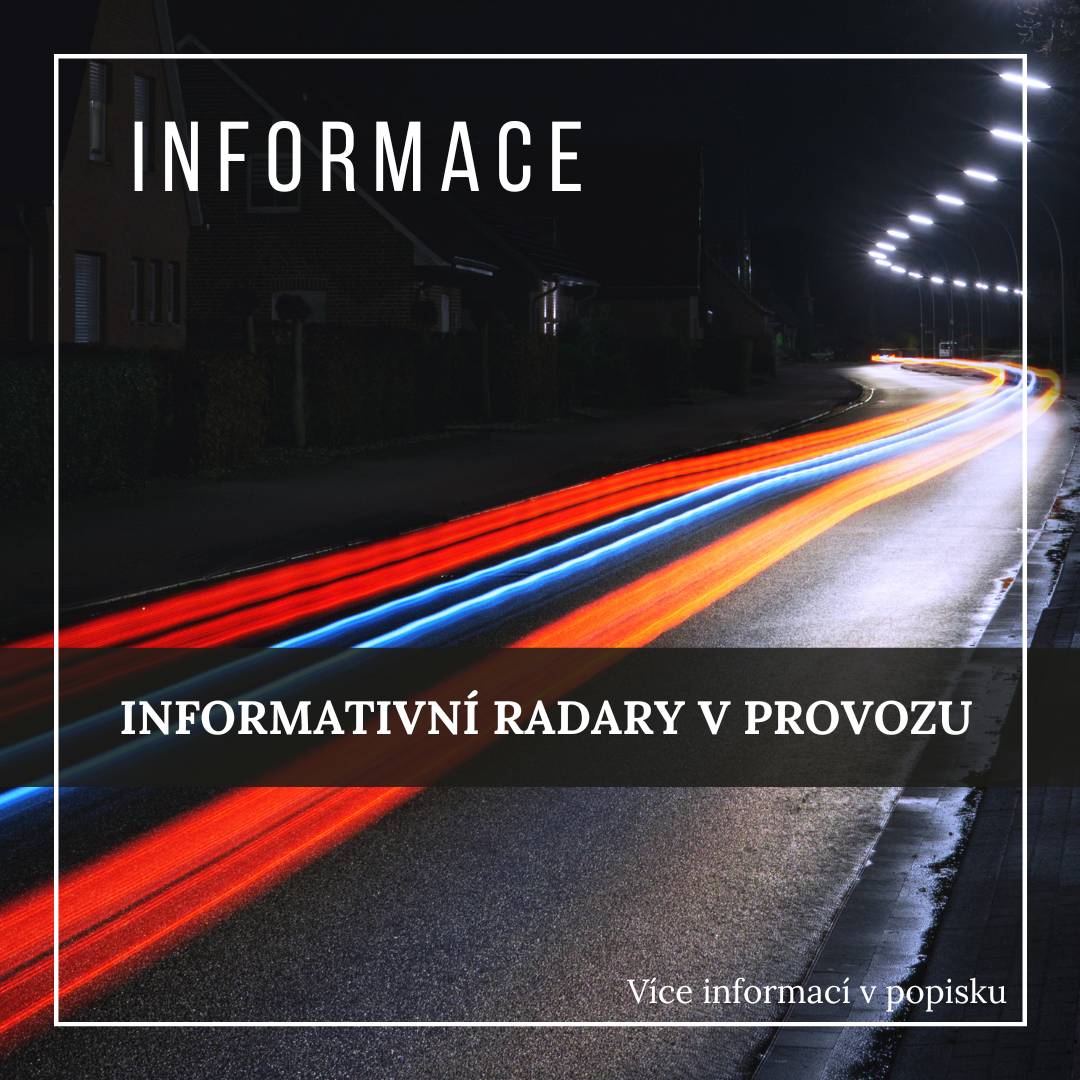 Dnes byly uvedeny do provozu informativní radary u základní školy v Ruské ulici (směr od bazénu ke škole) a u kulturního domu Citadela v ulici K Loučkám (směr od Louček).       Oba radary sledují dodržování nejvyšší povolené rychlosti 30 km/h, v souladu s dopravním značením.       ⚠️Radary slouží pouze k informování a neukládají pokuty.