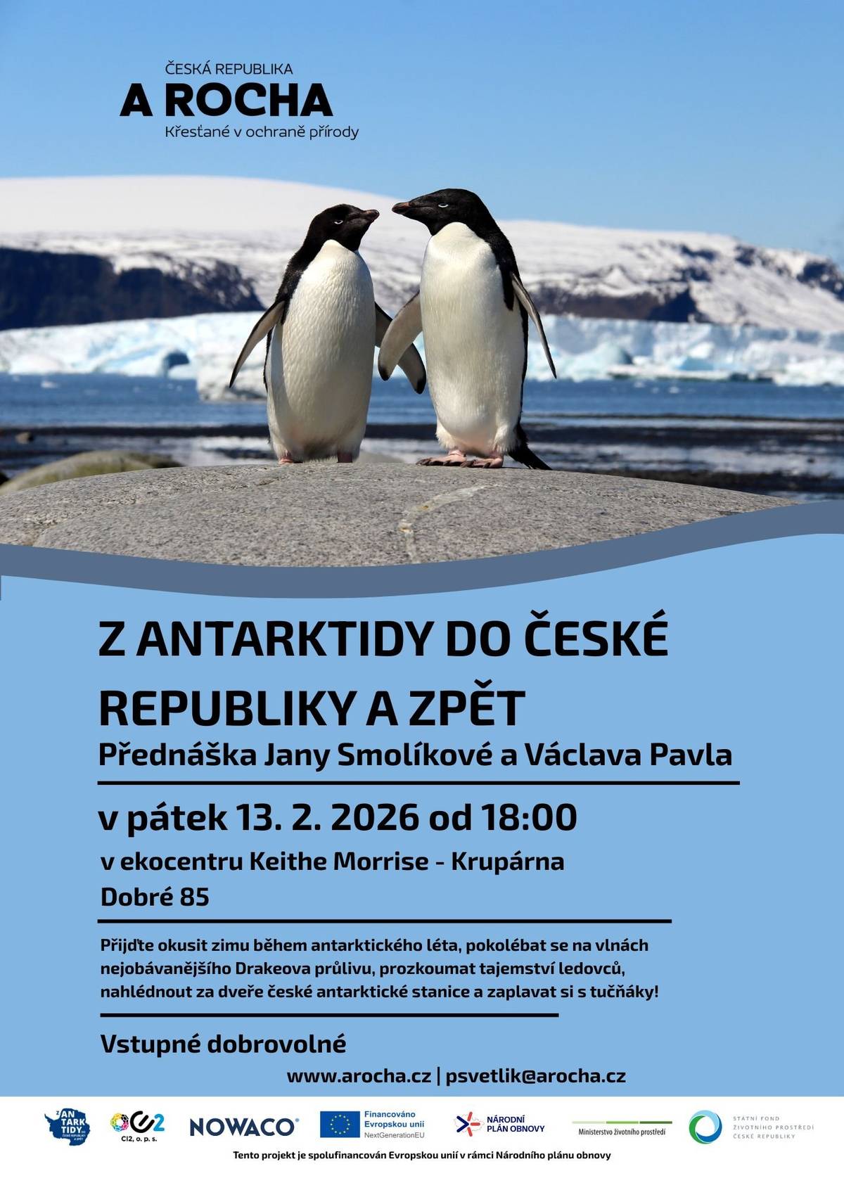 Přednáška Jany Smolíkové a Václava Pavla v pátek 13.2.2026 od 18:00 v ekocentru Keithe Morrise - Krupárna Jste srdečně zváni!