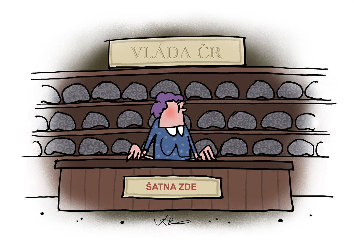 Přeplněná šatna na vládě