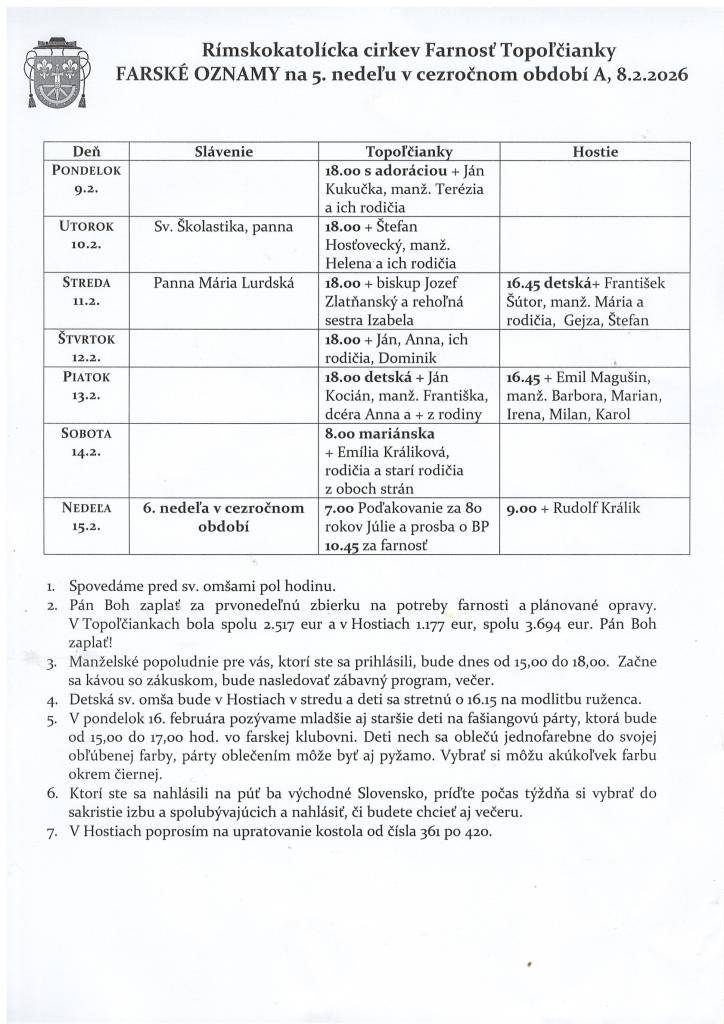 farské oznamy