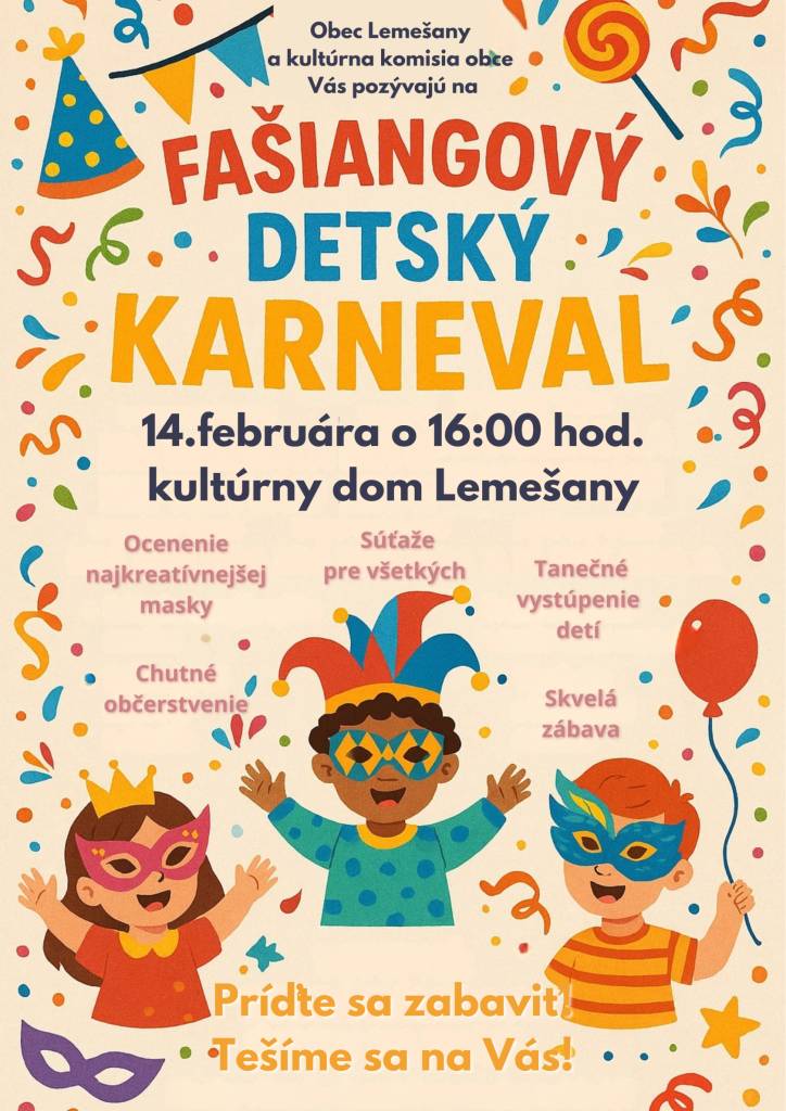 Pozvánka na detský karneval