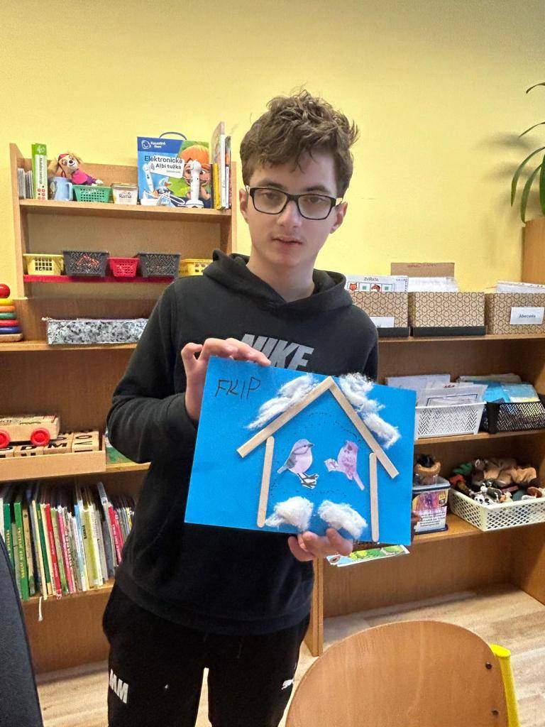 ptáčci v zimě a prvky zimy