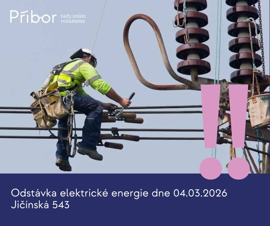 ČEZ Distribuce oznamuje, že dne 04.03.2026 od 07:15 do 15:15 hod. dojde k plánované odstávce elektrické energie na ulici Jičínská 543.