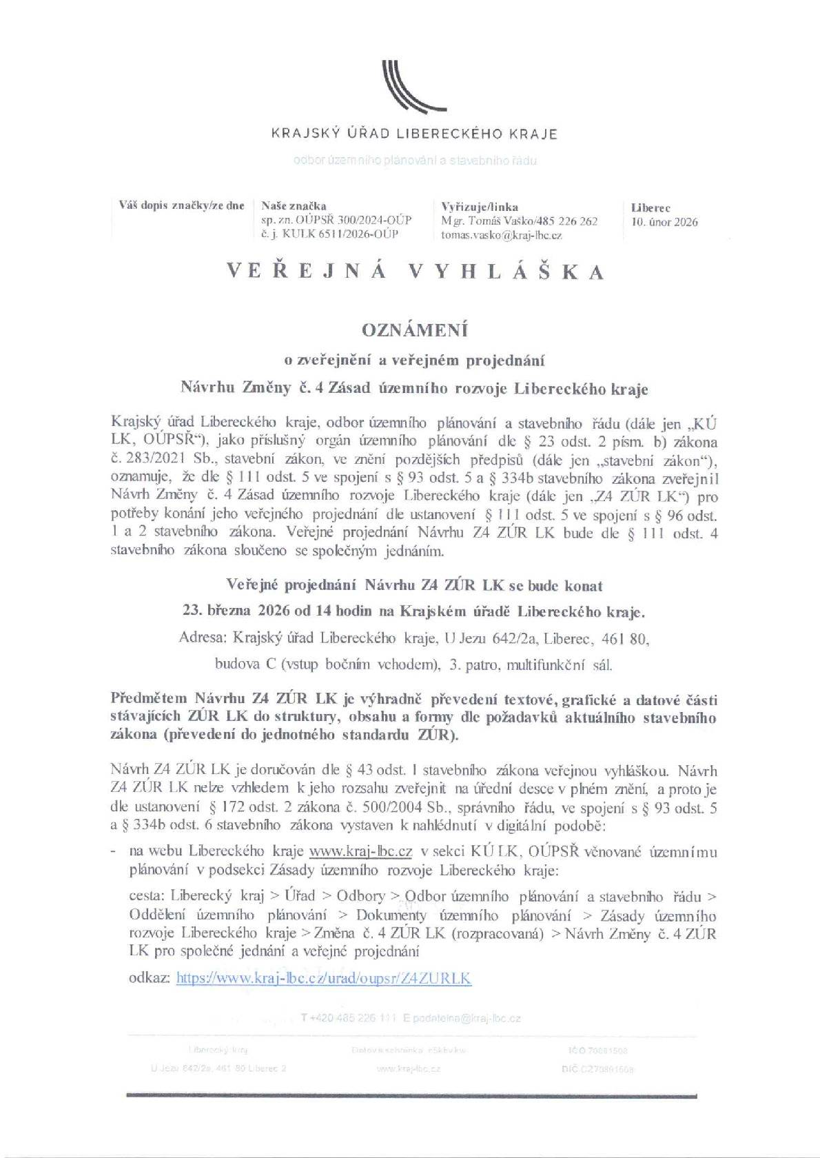 Veřejná vyhláška