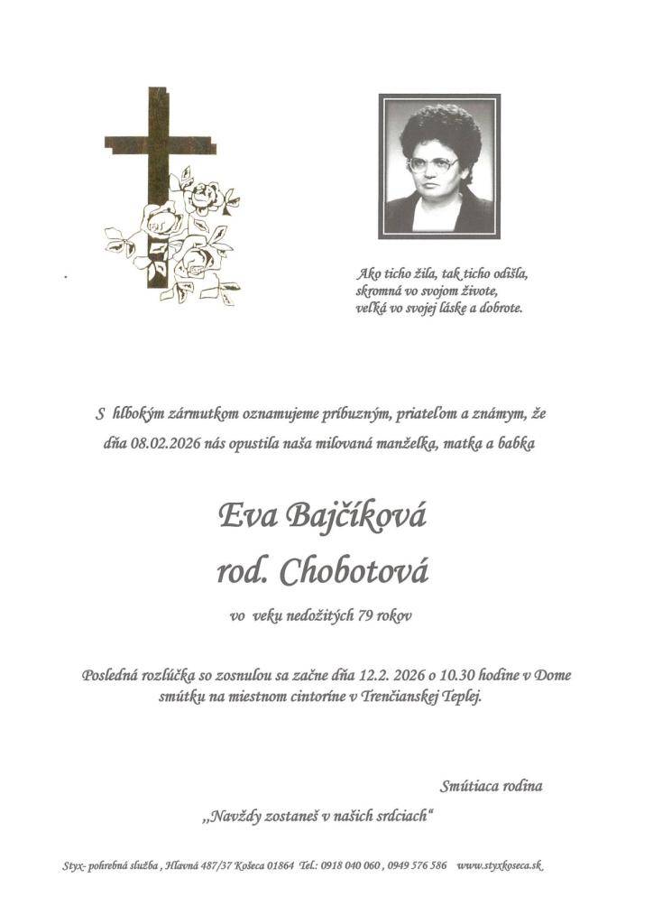 Eva Bajčíková, rod. Chobotová