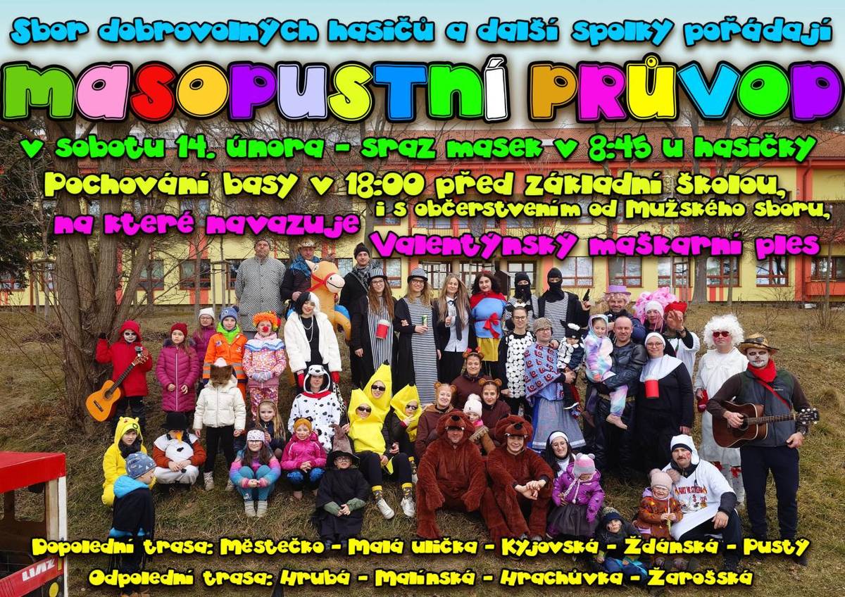 V sobotu 14. února 2026 se v Archlebově koná tradiční Masopustní průvod, který organizuje Sbor dobrovolných hasičů Archlebov ve spolupráci s dalšími místními spolky.  Program slibuje celodenní zábavu pro místní i návštěvníky: