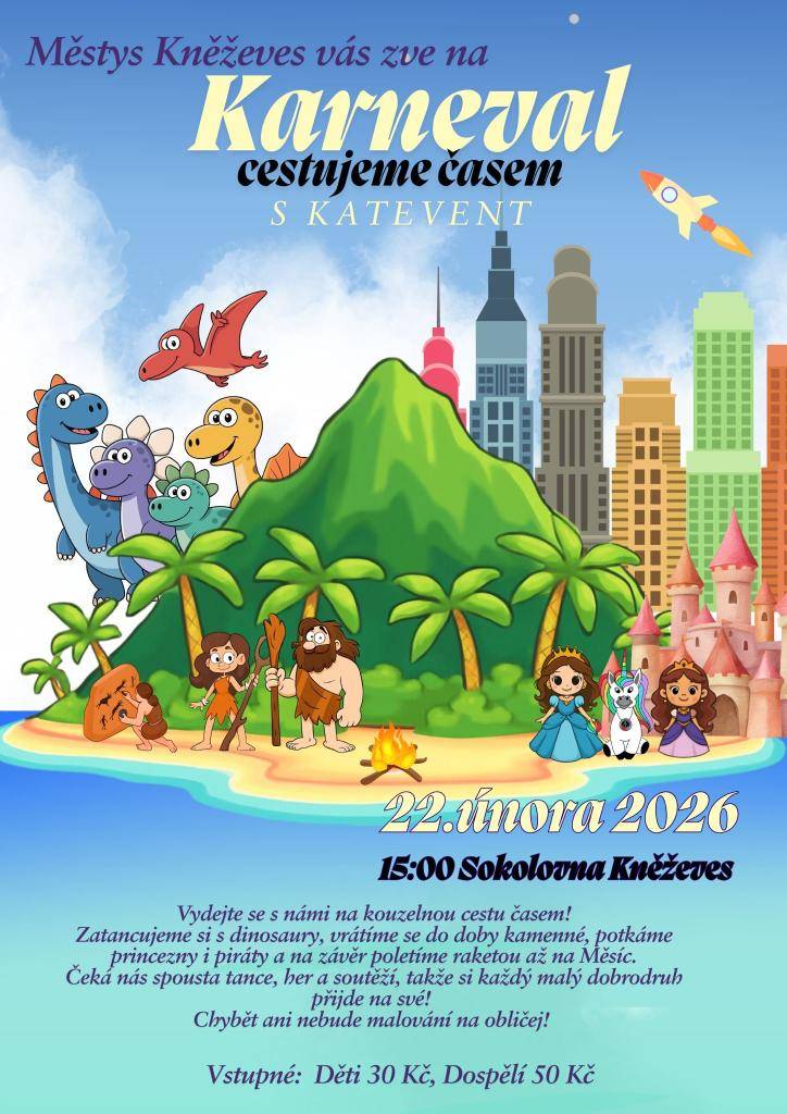 Maškarní bál pro děti v Kněževsi se skupinou Katevent.