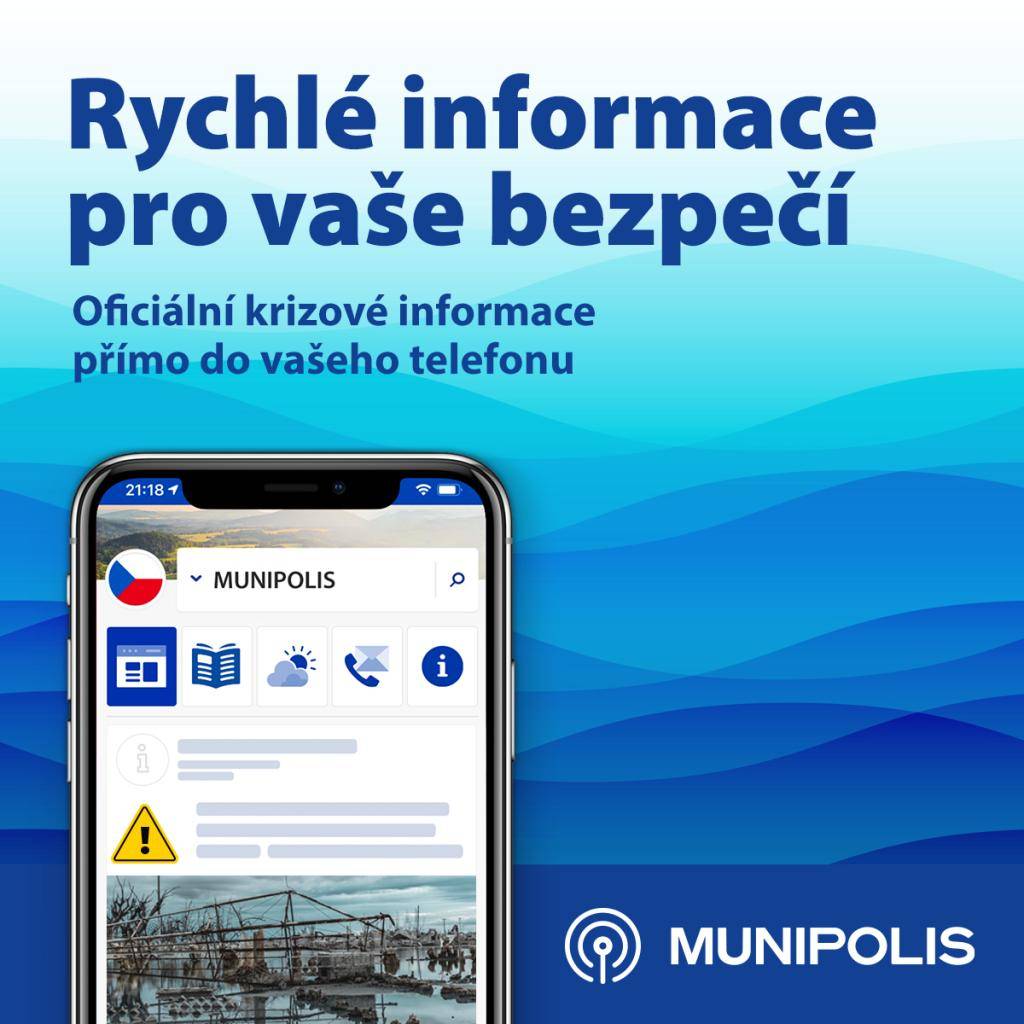 Vážení občané, připravili jsme službu MUNIPOLIS, díky které vás můžeme efektivně informovat přímo do vašeho telefonu. Přihlaste se k odběru informací a už nikdy nezmeškáte důležité novinky a upozornění z naší samosprávy.