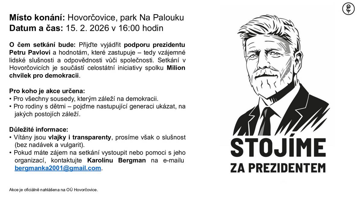 Na základě žádosti organizátorů informujeme o shromáždění občanů obce, o kterém bylo obecnímu úřadu podáno oznámení svolavatelů v souladu s § 5 zákona č. 84/1990 Sb., o právu shromažďovacím, ve znění pozdějších předpisů, dne 9.2.2026.