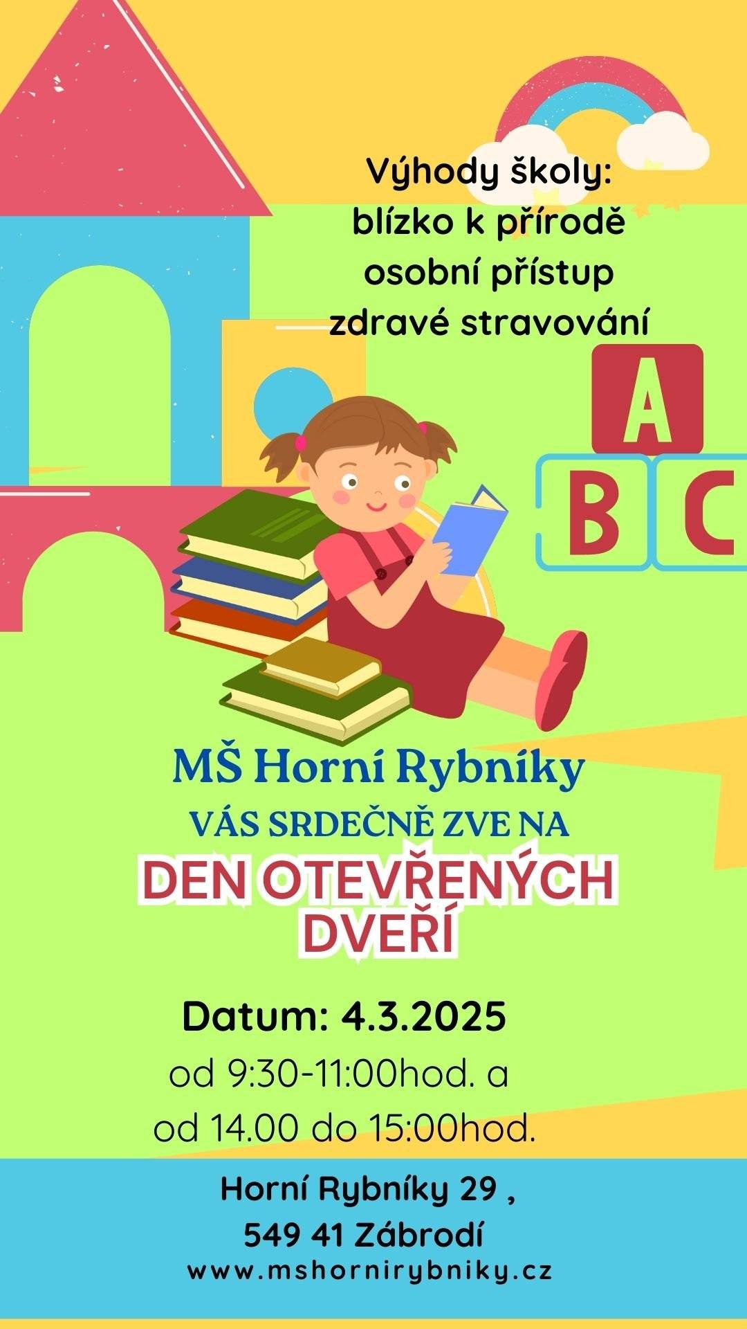 Den otevřených dveří v MŠ Horní Rybníky