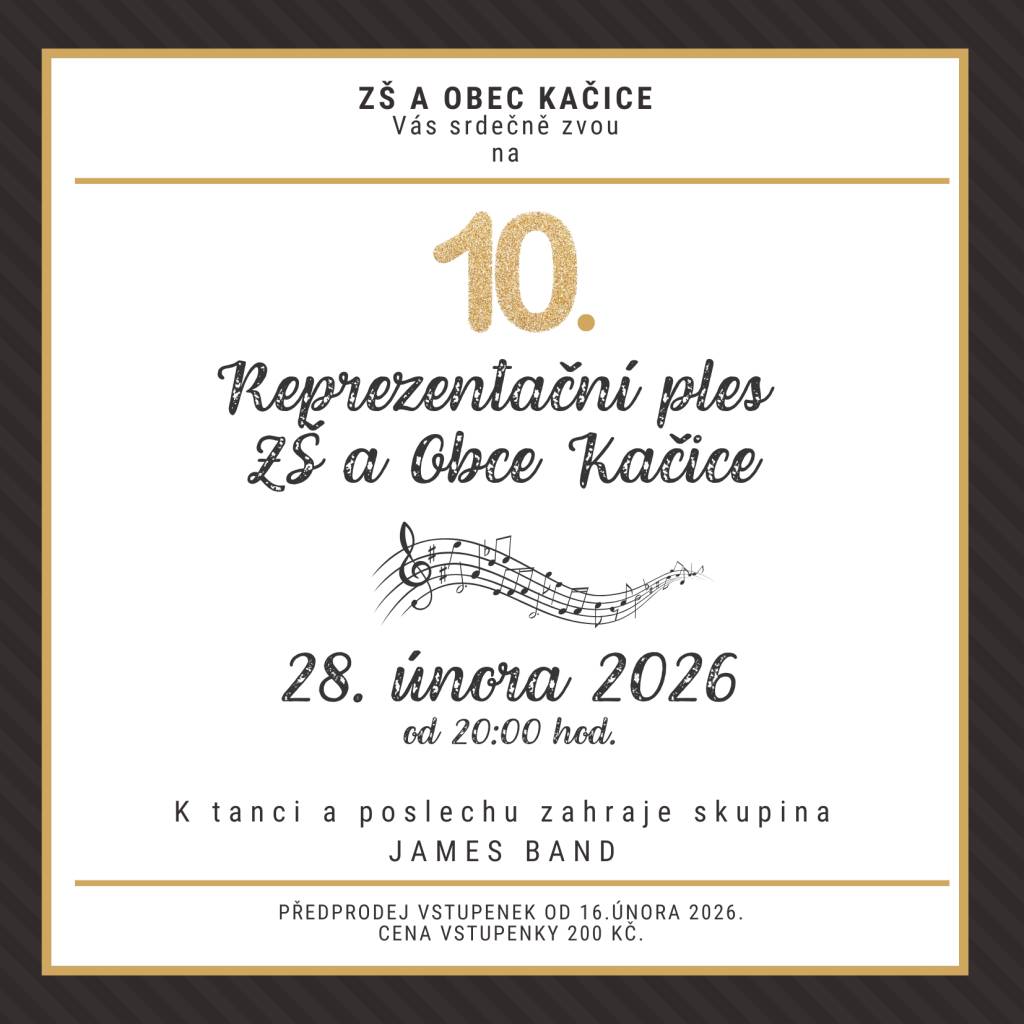 Srdečně Vás zveme na ples, který se uskuteční v sobotu 28. února 2026 od 20:00 hod. v místní sokolovně. Prodej vstupenek od pondělí 16.2.2026.