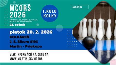 Začína Martinská celoročná olympiáda rekreačných športovcov a prvé kolo patrí kolkám. Každý, kto má chuť športovať, zabaviť sa a zmerať si sily s ostatnými, je srdečne vítaný. Podujatie je určené pre všetky vekové kategórie.