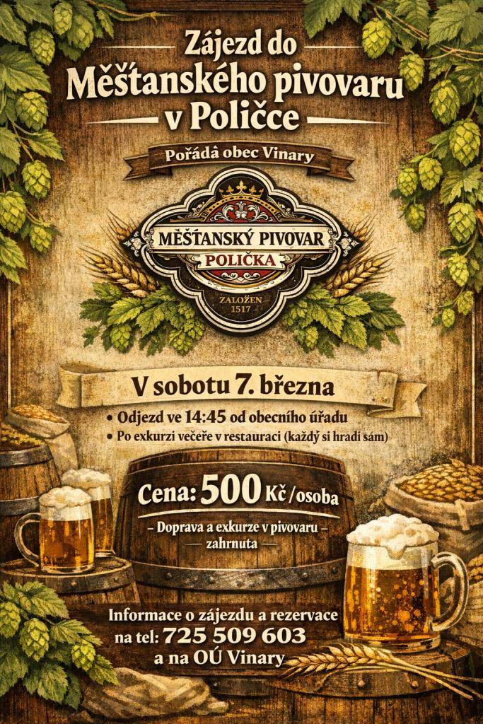 Zveme vás na zájezd do pivovaru 7. března 2026.