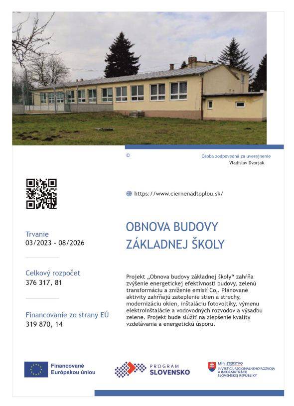 Obnova budovy základnej školy