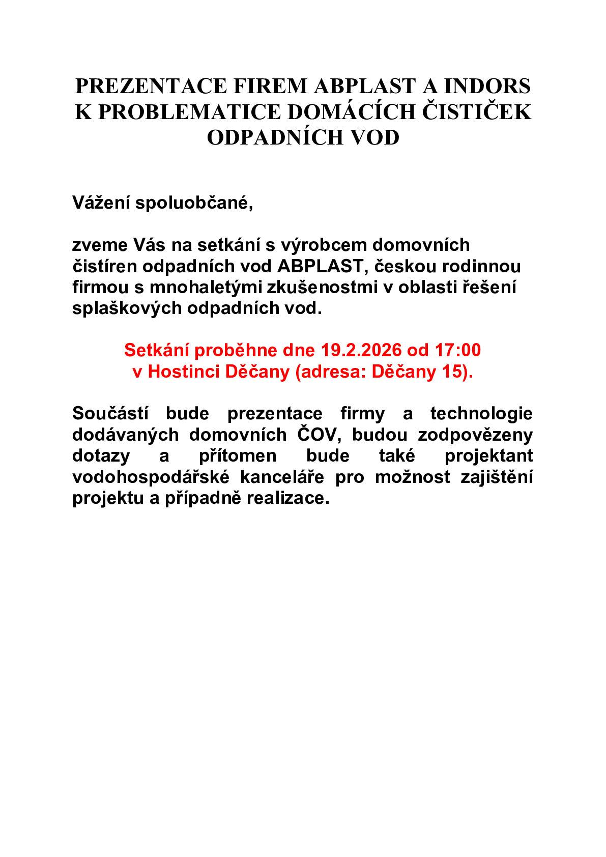 Dne 19.2.2026 se budete mít možnost seznámit  s problematikou budování domácích čističek odpadních vod