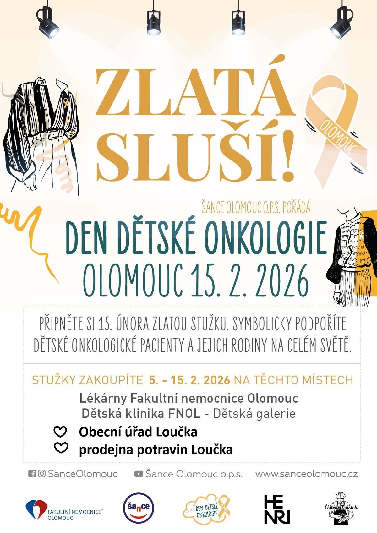 Zlaté stužky možno zakoupit na OÚ Loučka, na poště a v obchodě v Loučce. Děkujeme!