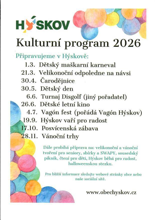 Kulturní program na rok 2026