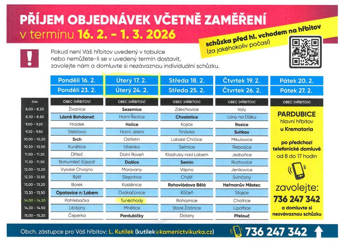 Kamenictví bude přijímat objednávky k opravám hrobů a na kamenické práce.