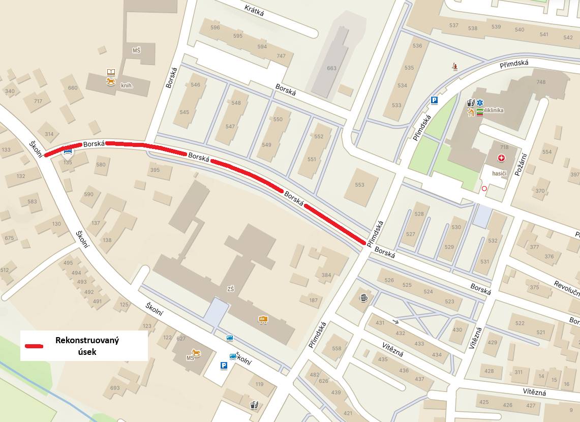 Vážení spoluobčané,  od 19. 2. 2026 bude probíhat rekonstrukce části Borské ulice.  Stavební práce budou realizovány za úplné uzavírky ulice.  Žádáme občany o zvýšenou opatrnost a o sledování a respektování přechodného dopravního značení.  Děkujeme za pochopení a omlouváme se za dočasná omezení!