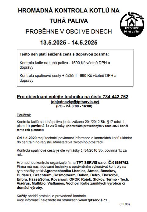 Kontrola kotlů na tuhá paliva