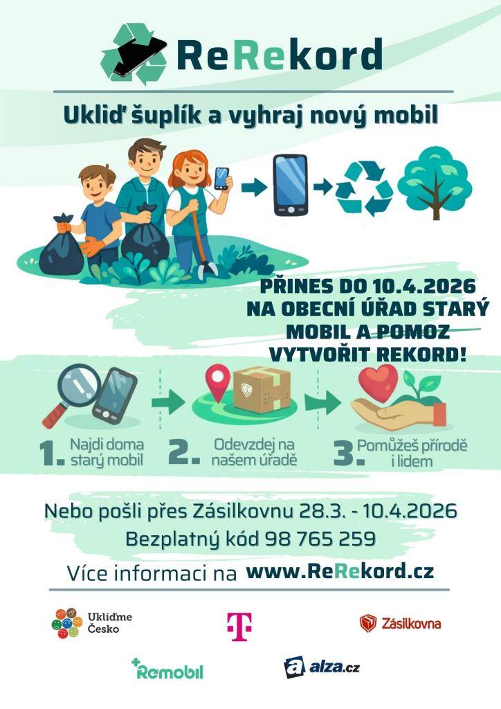 Do data 10.4.2026 probíhá na obecním úřadě sbírka starých mobilních telefonů.