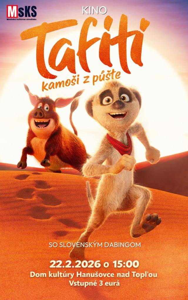2. február 2026 o 15:00 hod.   Dom kultúry Hanušovce nad Topľou