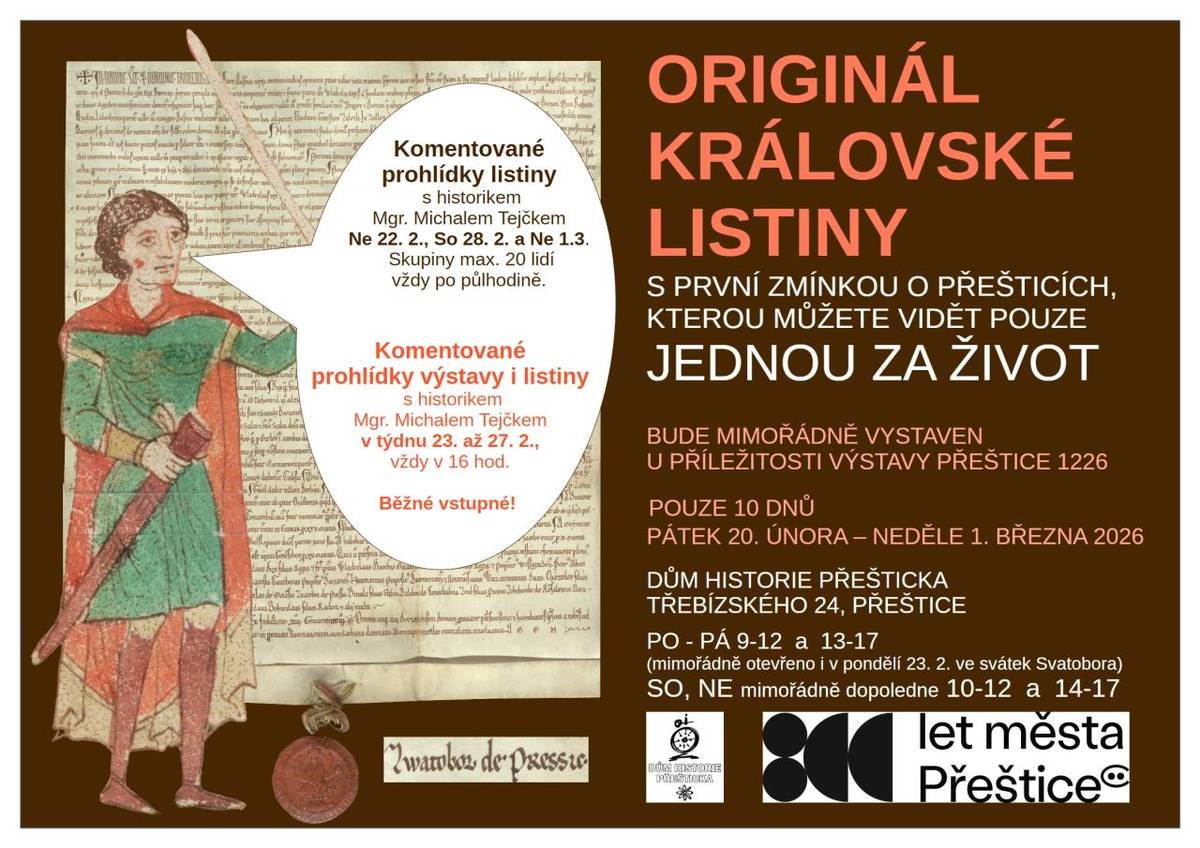 listina s první zmínkou o Přešticích