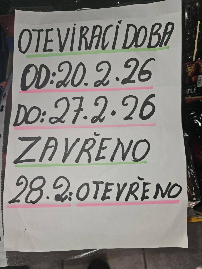 Informace o dovolené obchodu a Bistra v Kytíně