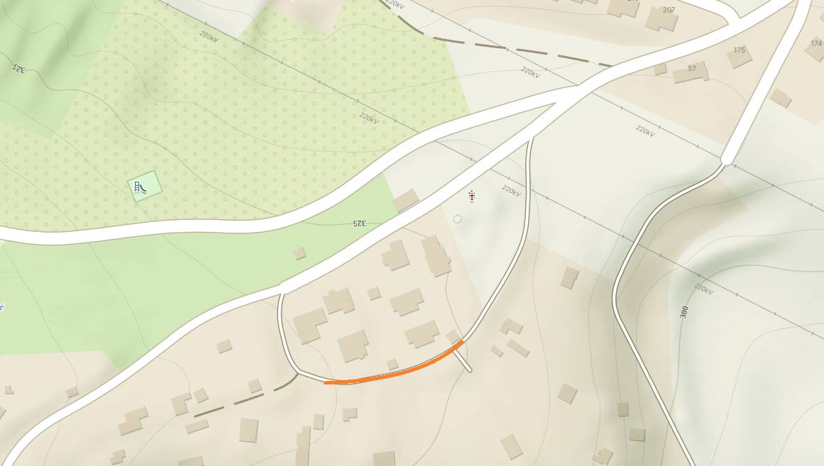 Během dnešního dne bude probíhat oprava části komunikace na tzv. okružní cestě okolo Slaměnky, viz mapa.