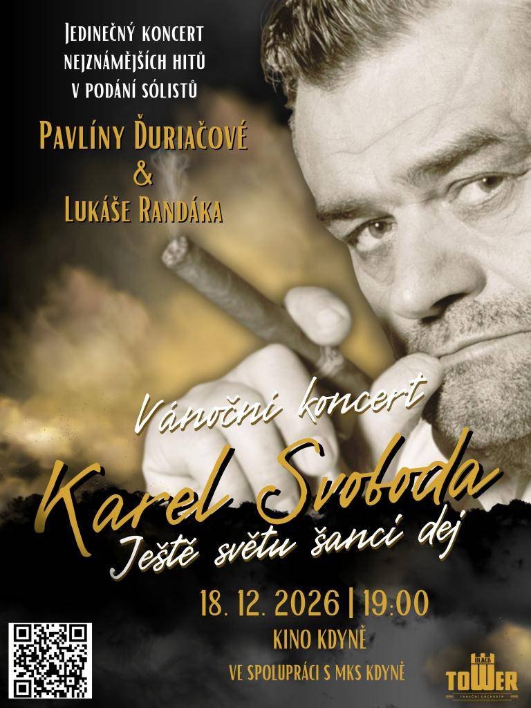 VÁNOČNÍ KONCERT - KAREL SVOBODA - JEŠTĚ SVĚTU ŠANCI DEJ - jedinečný koncert nejznámějších hitů v podání sólistů Pavlíny Ďuriačová a Lukáše Randáka.Uskuteční se v pátek 18.12.2026, ale lístky v předprodeji budou již 18.2.2026, tak neváhejte!