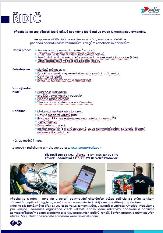 abídka práce - řidič