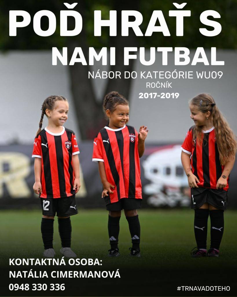 Rodičia, rozmýšľali ste zapojiť dcéru do dievčenského futbalu? Futbalový klub FC Spartak Trnava organizuje nábor dievčat do  kategórie WU9 (dievčatá narodené v rokoch 2017, 2018, 2019).