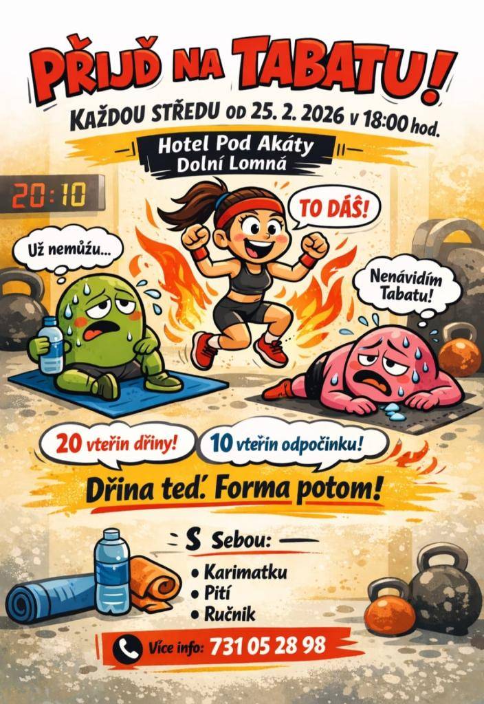 Přijď na tabatu každou středu - Hotel Pod Akáty