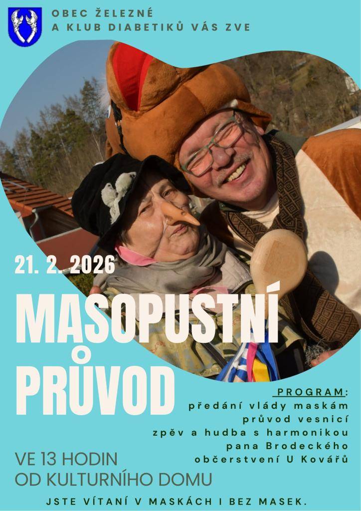 Tradiční průvod půjde od kulturního domu a ukončení proběhne v Hostinci u Kovářů.