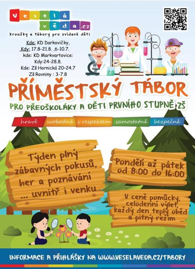 Příměstský tábor pro předškoláky a děti prvního stupně ZŠ o letních prázdninách.