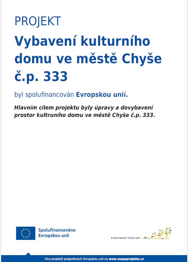 Publicita - vybavení kulturního domu ve městě Chyše